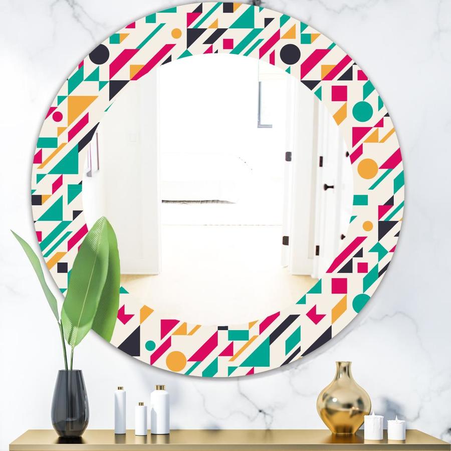 Designart Designart 'Retro Abstract Geometric Pattern' Modern Mirror ...