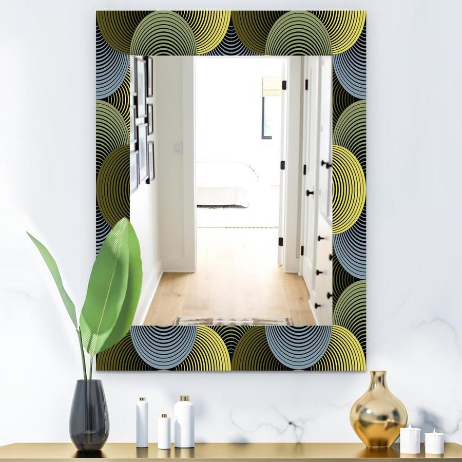 Designart 23.6-in L x 23.6-in W Green Polished Wall Mirror in the ...