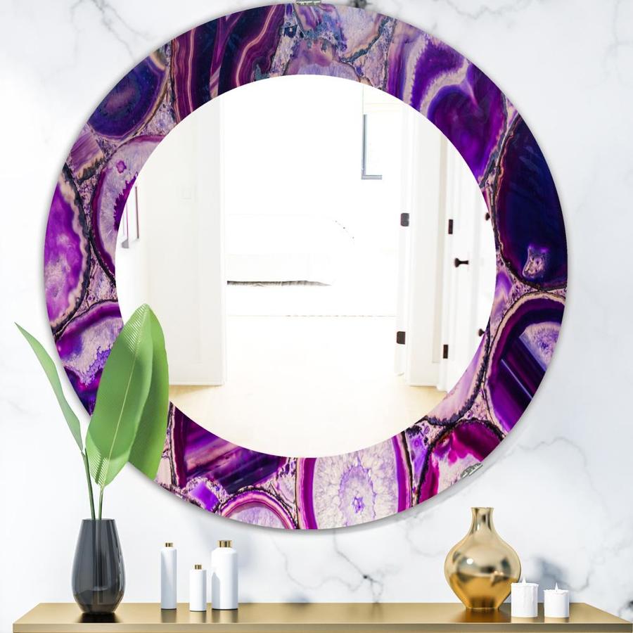 Designart 24-in L x 24-in W Round Purple Polished Wall Mirror in the ...