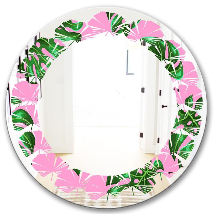 Designart Designart 'Tropical Palm Leaves III' Modern Round Wall Mirror ...