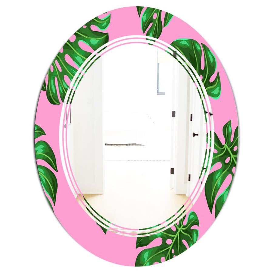 Designart Designart 'Tropical Palm Leaves III' Modern Oval Wall Mirror ...