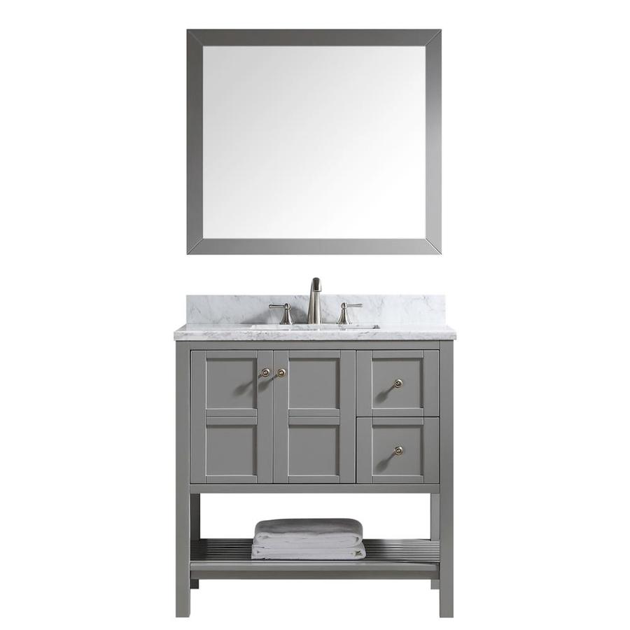 CASAINC 36in Gray Undermount Single Sink Bathroom Vanity with Off