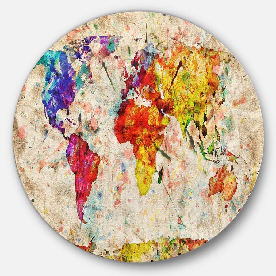 World Map Watercolor Decal Watercolor World Map Wall Etsy