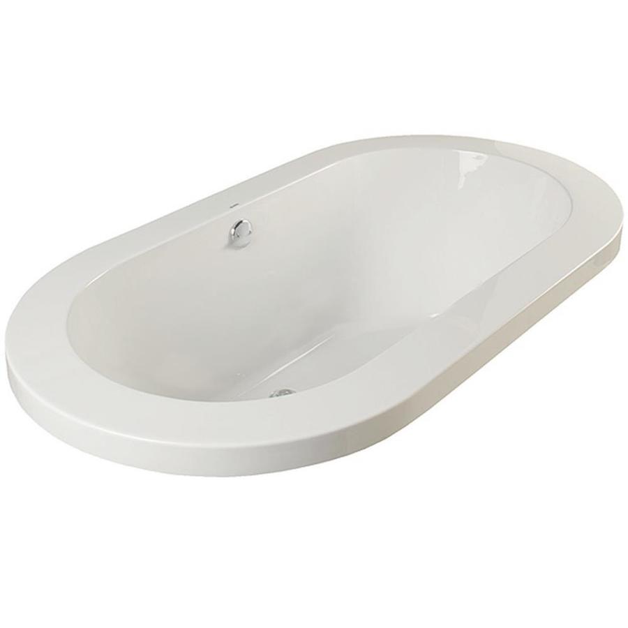 Clarke Products 38in W x 58in L White Acrylic Oval Reversible Drain