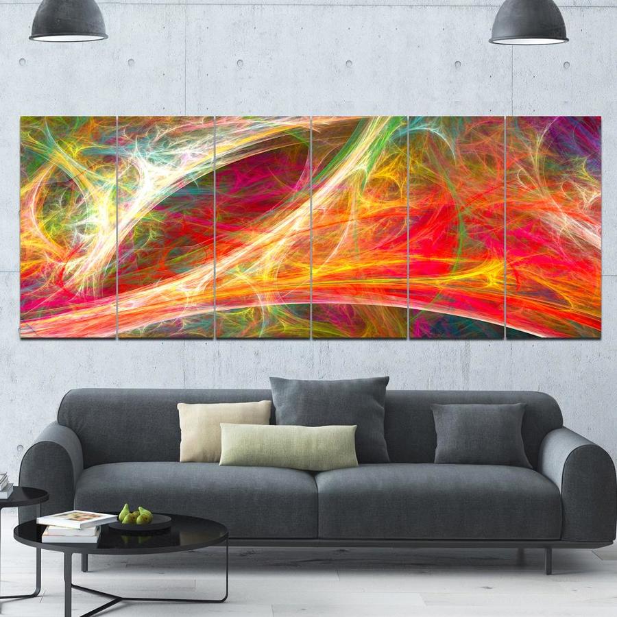 Designart Mystic Red Fractal- Abstract Wall Art Canvas in the Wall Art ...