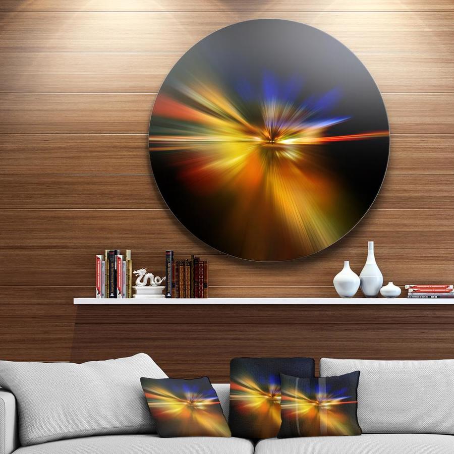 Designart Explosion of Light in Black' Abstract Circle Circle Metal ...