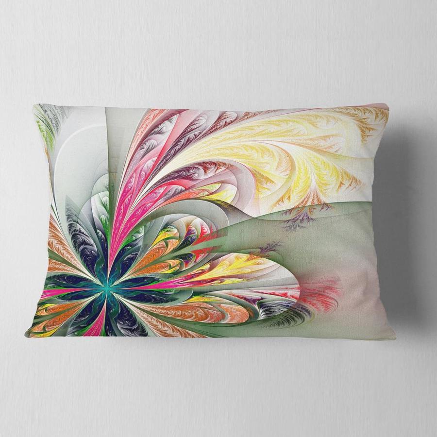 Designart Designart 'Multicolor Fractal Tracery- Floral Throw Pillow in ...