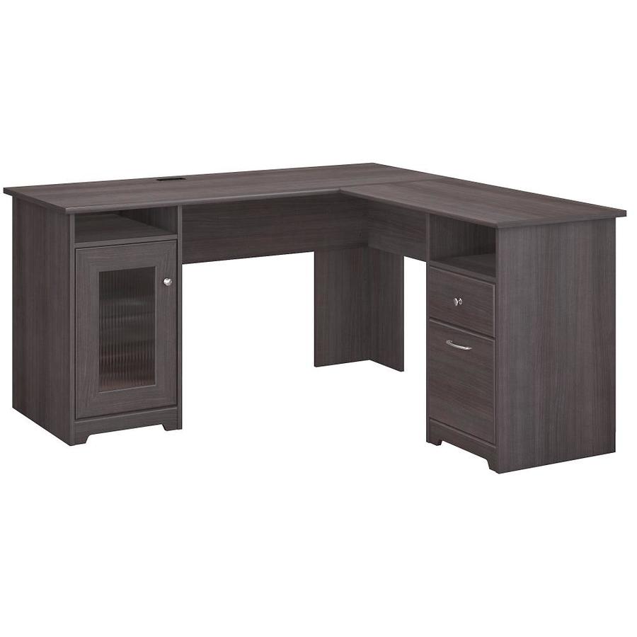 Bush Furniture Cabot 59.45-in Gray L-shaped Heather Gray Traditional ...