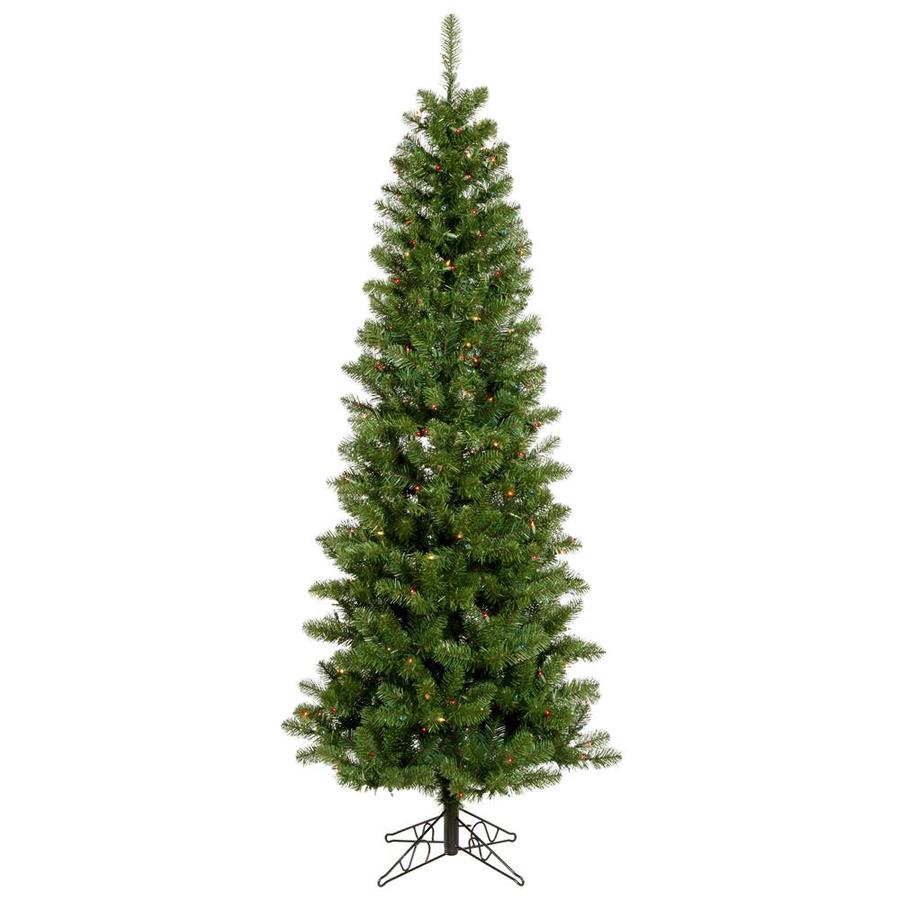 6Ft Pre-Lit PVC Hinged Artificial Christmas Tree w/ 250 Lights & Stand Decor