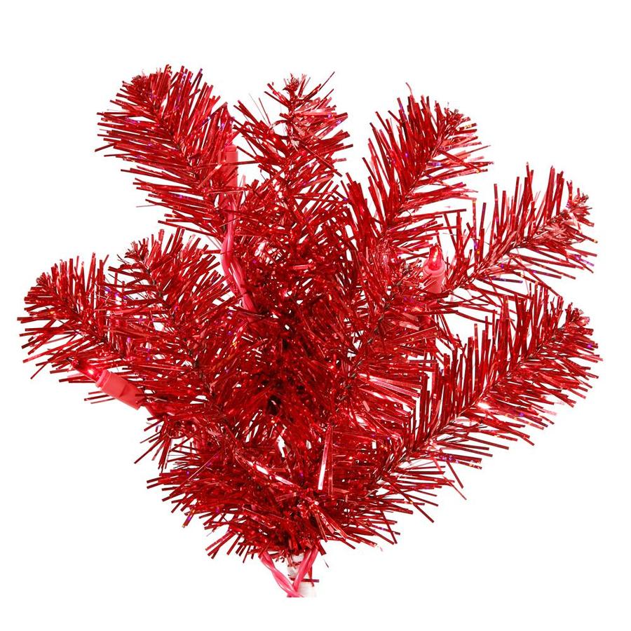 Vickerman 6-ft Pre-lit Traditional Red Artificial Christmas Tree with ...