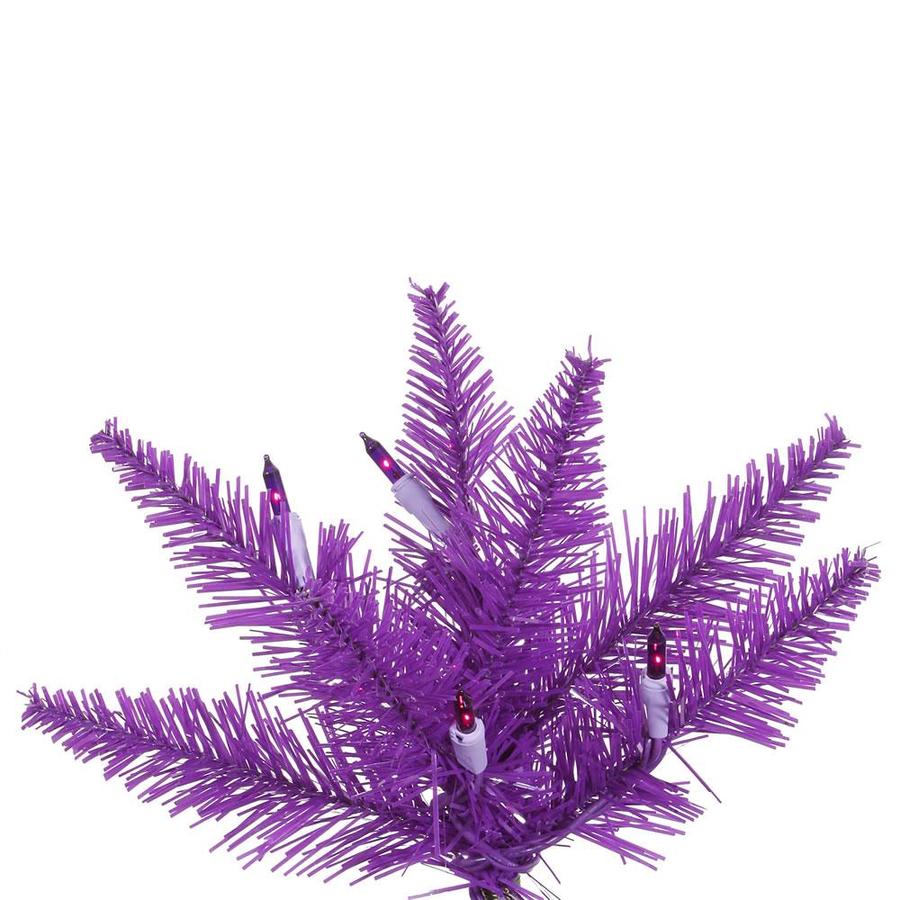 Vickerman 3-ft Pre-lit Traditional Purple Artificial Christmas Tree ...