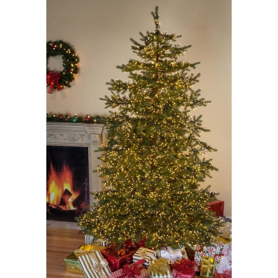 Sterling Tree Company 7-ft Pine Pre-Lit Artificial Christmas Tree with ...