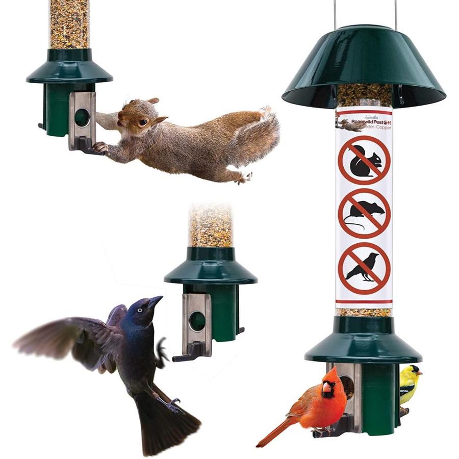 Roamwild Roamwild PestOff Green Metal Tube Bird Feeder in the Bird
