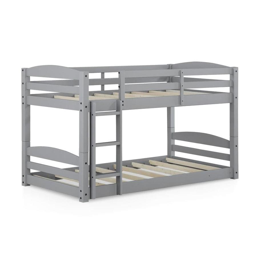 DHP Sierra Gray Twin Over Twin Bunk Bed in the Bunk Beds department at