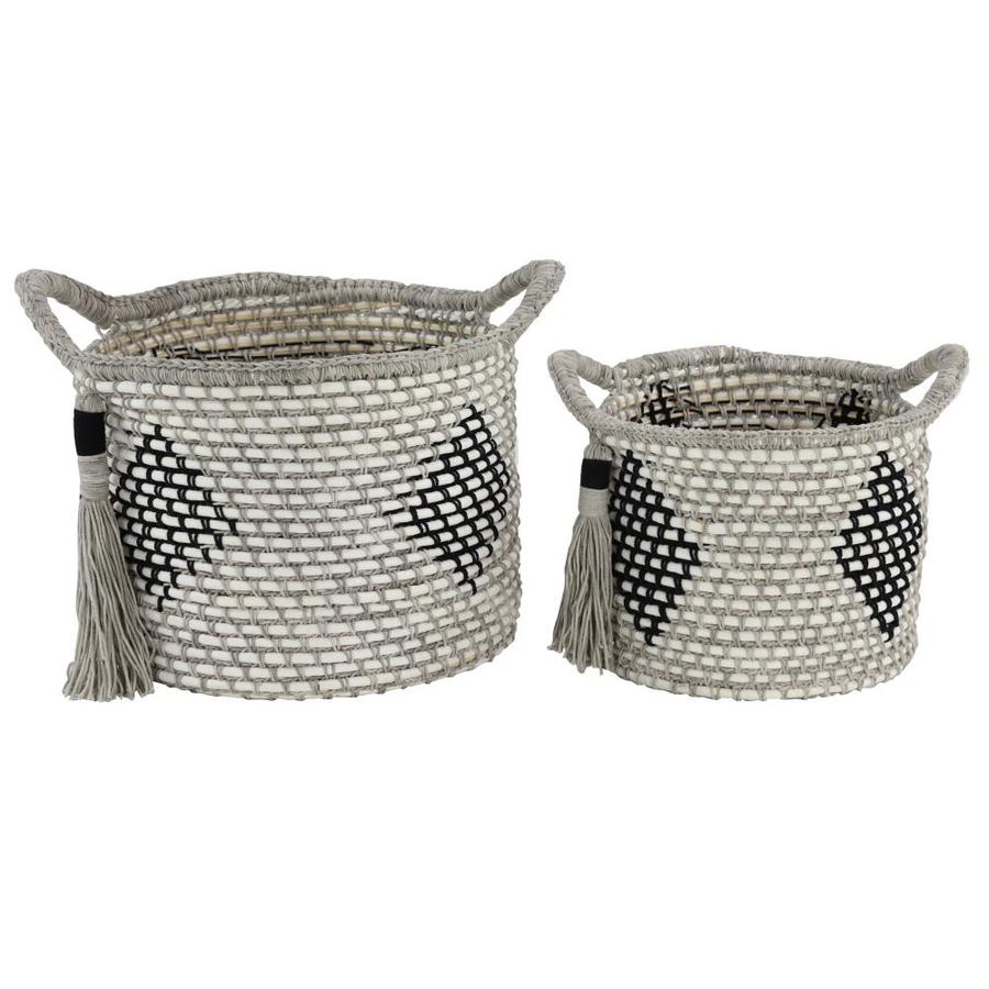 Vintage French Style Silver & Wicker Round Wire Mesh Laundry Storage Basket