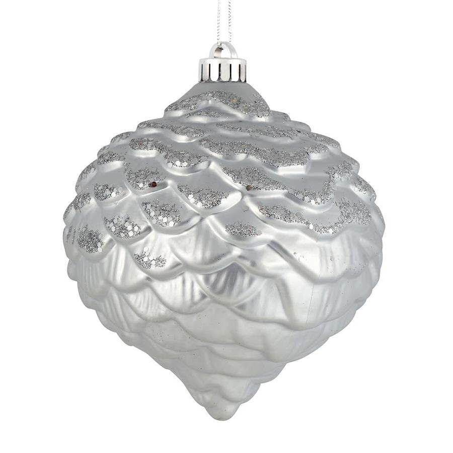 Vickerman Vickerman 6-in Silver Glitter Pinecone Christmas Ornament in ...