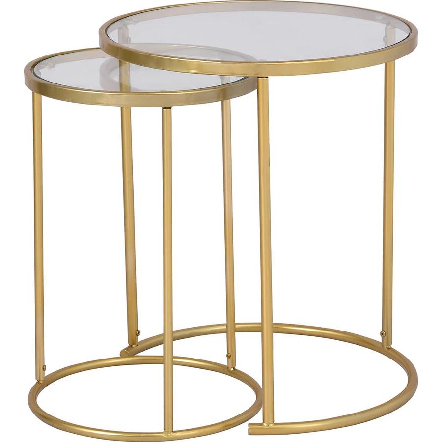 FirsTime Gold Glass Round End Table in the End Tables department at ...