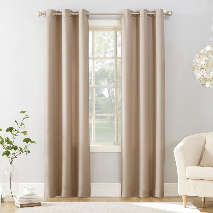 No. 918 63in Oatmeal Polyester Semisheer Grommet Single Curtain Panel in the Curtains & Drapes