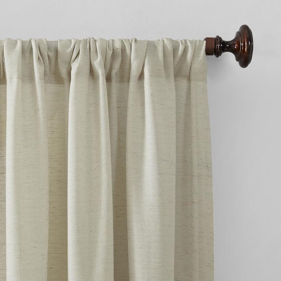 No. 918 63-in Ivory Linen Semi-sheer Rod Pocket Single Curtain Panel in ...