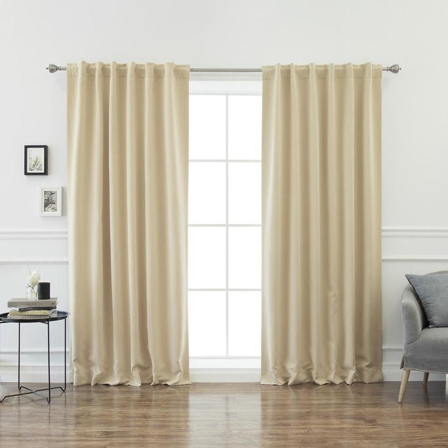 Best Home Fashion 72-in Beige Polyester Blackout Back Tab Curtain Panel ...