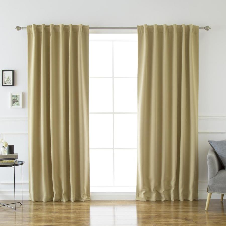 Best Home Fashion 72 In Wheat Polyester Blackout Back Tab Curtain Panel   5000142001 