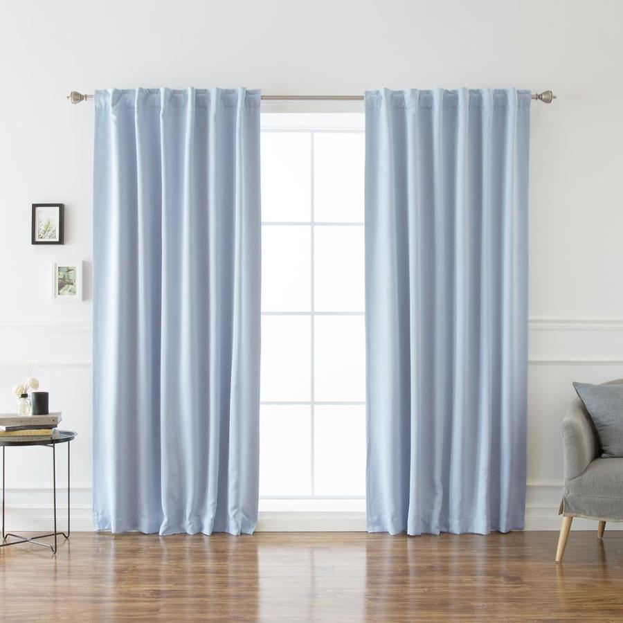 Best Home Fashion 84-in Sky Blue Polyester Blackout Back Tab Curtain
