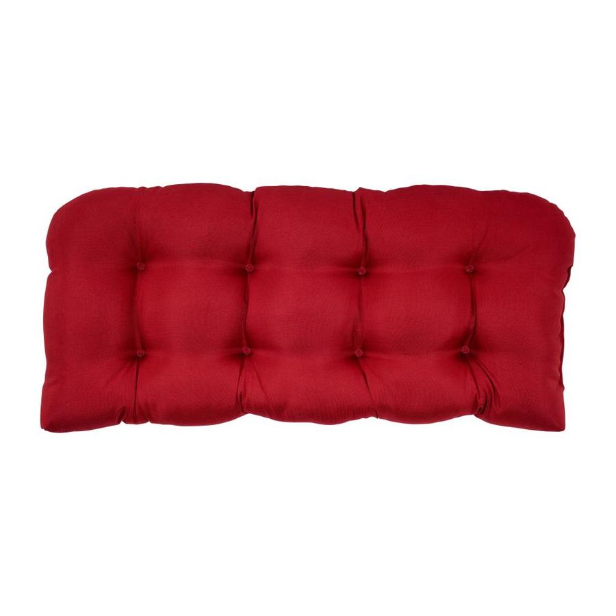 Haven Way Bright Red Patio Bench Cushion in the Patio Furniture ...