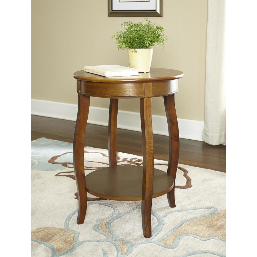 Powell Hazelnut Wood Round End Table in the End Tables department at ...