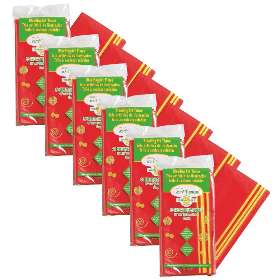 Spectra Deluxe Bleeding Art Tissue 10 Color Warm Assortment 20 In X 30 In 20 Sheets Per Pack 6 Packs In The Tissue Paper Department At Lowes Com