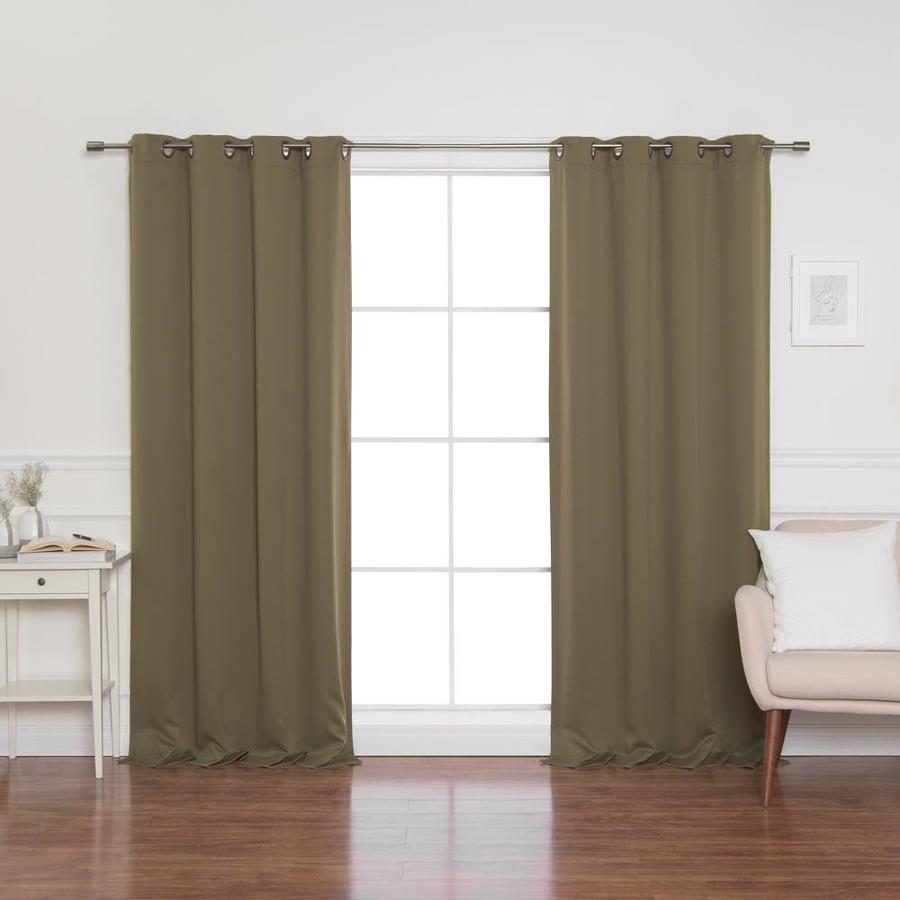 Best Home Fashion 72-in Olive Polyester Blackout Grommet Curtain Panel ...