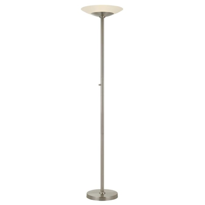 Cal Lighting Veria Metal Led Floor Lamp 2 25 In Brushed Steel Torchiere The Lamps Department At Lowes Cal Lighting Veria Metal Led Floor Lamp