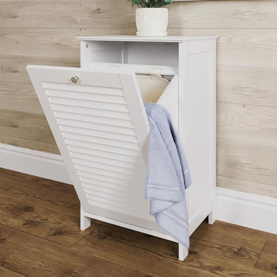 RiverRidge Ellsworth White Tilt-Out Laundry Hamper in the Laundry ...