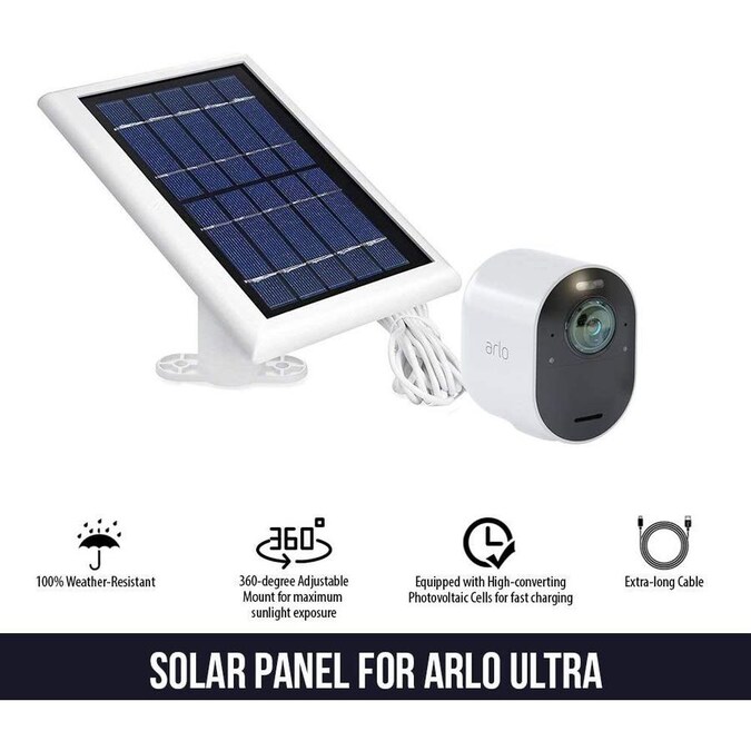 Wasserstein Arlo Ultra, Ultra 2, Pro 3, Pro 4, Floodlight Cam White Solar Panel in the Security
