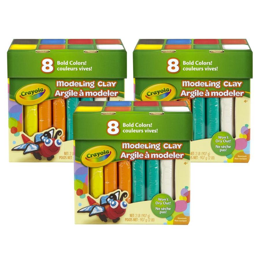 Crayola Modeling Clay, 2-lb Jumbo Assortment, 8 Colors Per Box, 3 Boxes