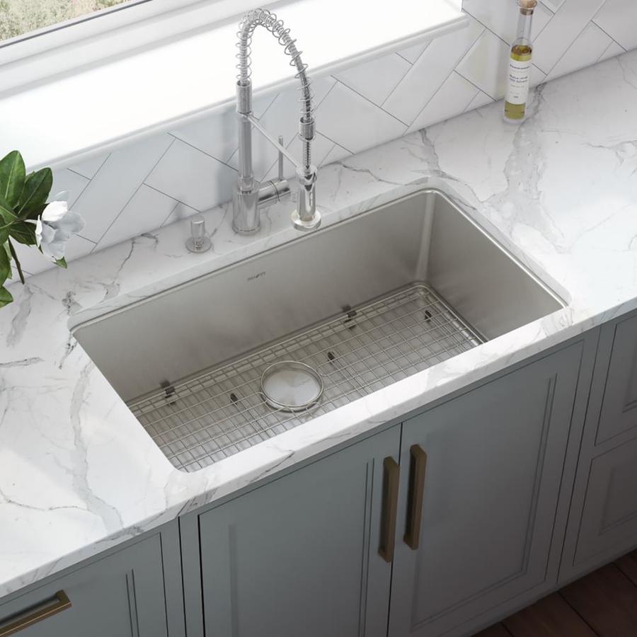 Ruvati Modena Undermount 31-in x 18-in Brushed Stainless Single Bowl ...