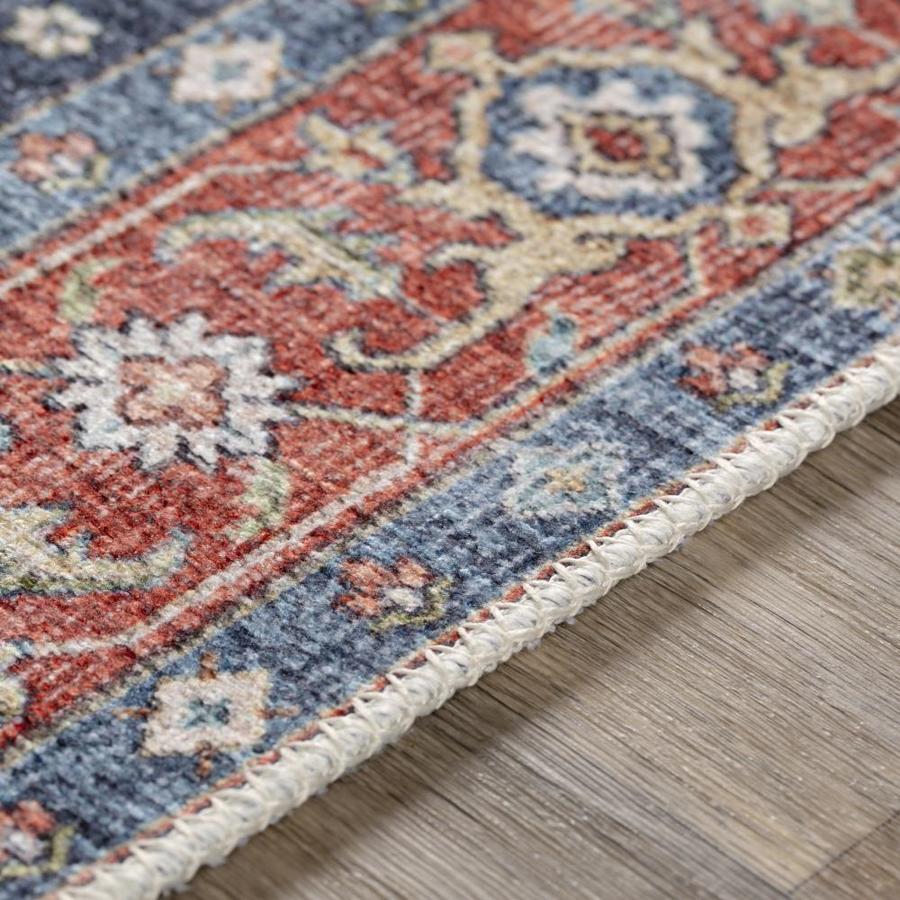 Surya Amelie 5 x 7 Peach/Navy Indoor Medallion Oriental Area Rug in the ...