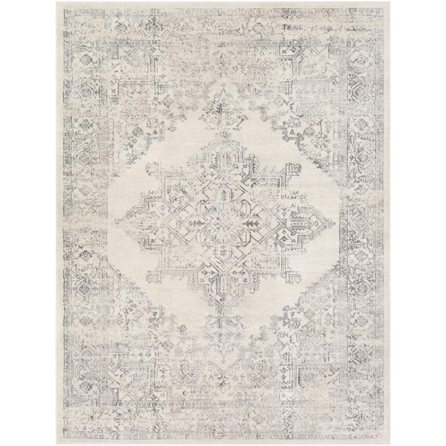 Surya Roma 5 x 7 Taupe Indoor Medallion Oriental Area Rug in the Rugs