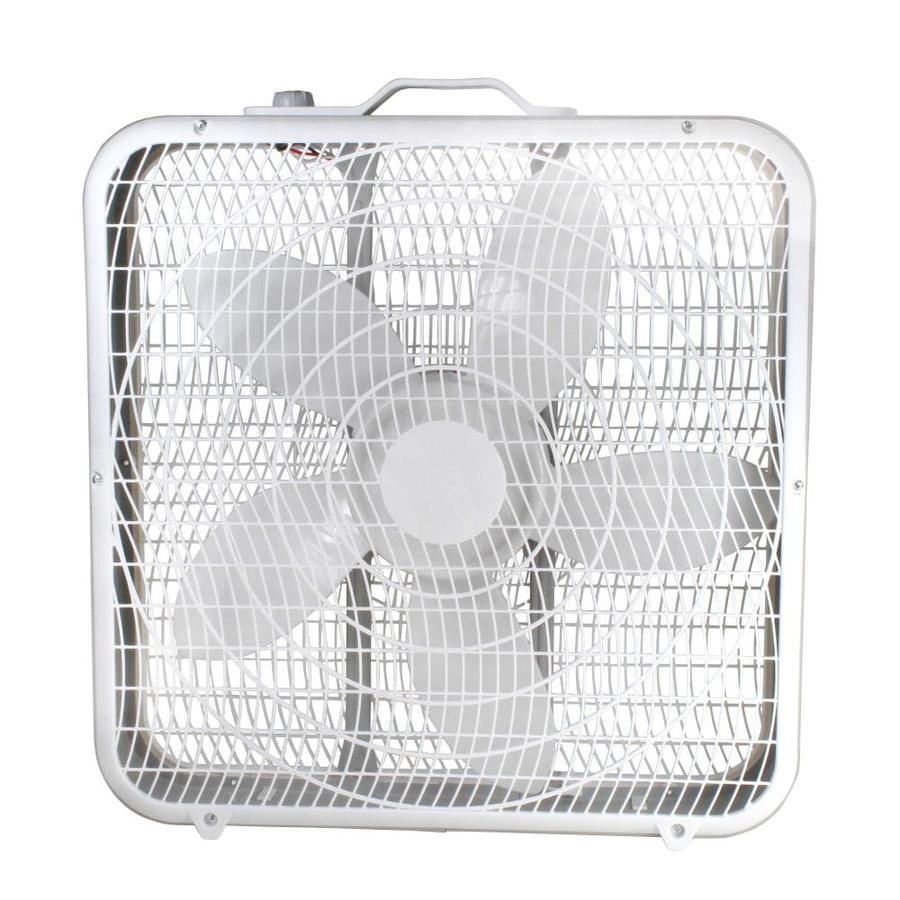 Comfort Zone 20 in. White High Performance Box Fan with Carry Handle in