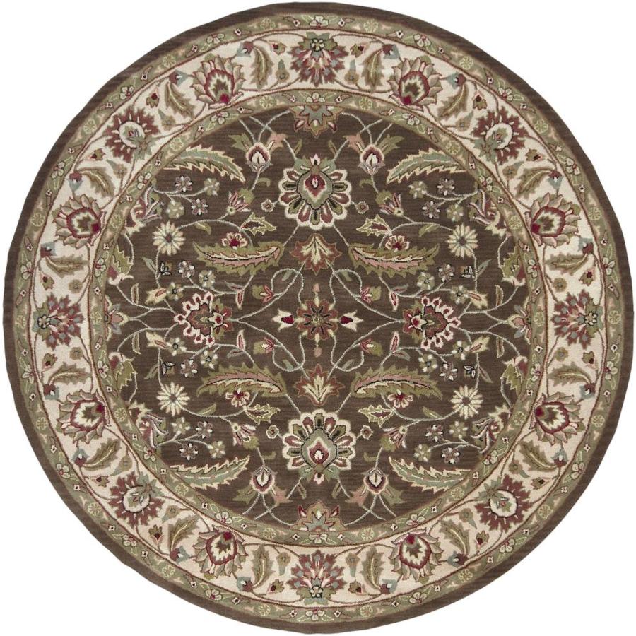 Surya Caesar 8 ft. x 8 ft. Round Traditional Area Rug in Brown in the ...