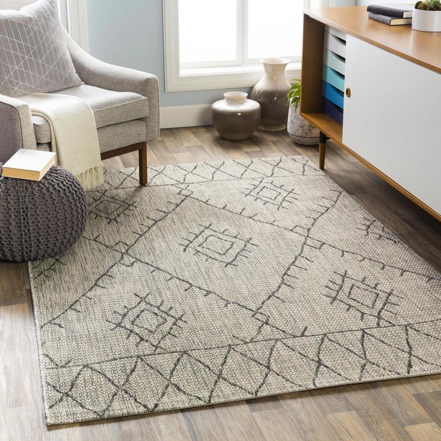 Surya Eagean 8 x 8 Black Square Medallion Global Area Rug in the Rugs ...