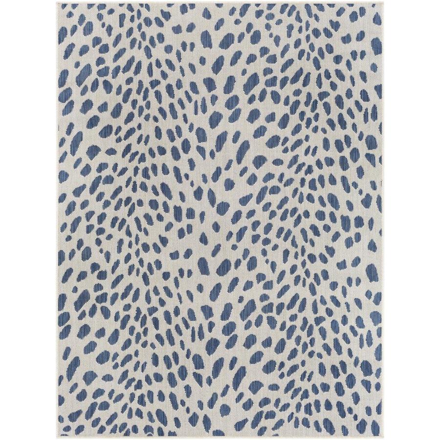 Surya Malibu 8 x 10 Blue Animal Print Mid-Century Modern Area Rug in ...