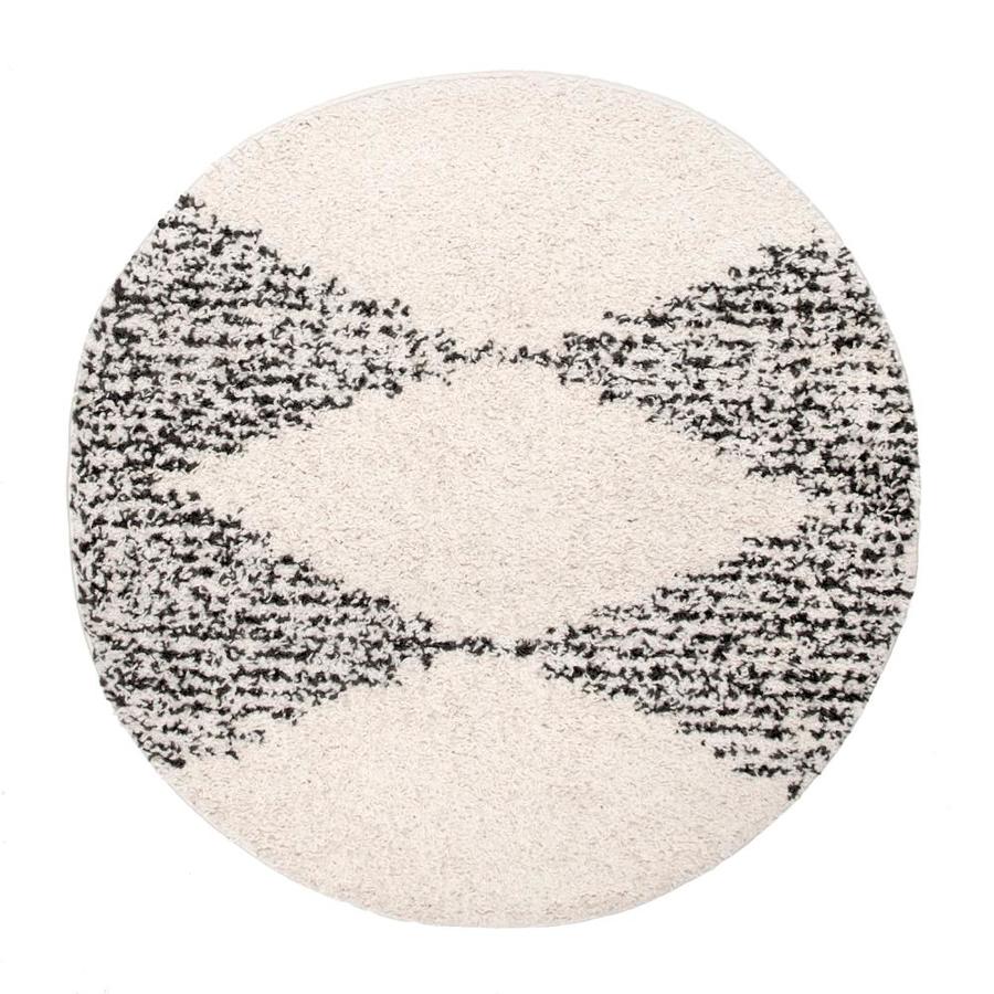 nuLOOM Bria 4 x 4 Off White Round Indoor Geometric Area Rug in the Rugs ...