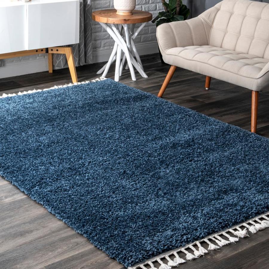 nuLOOM Neva 11 x 15 Blue Indoor Solid Area Rug in the Rugs department ...
