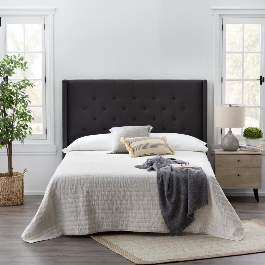 Brookside Eva Wingback Upholstered Headboard Charcoal Queen in the