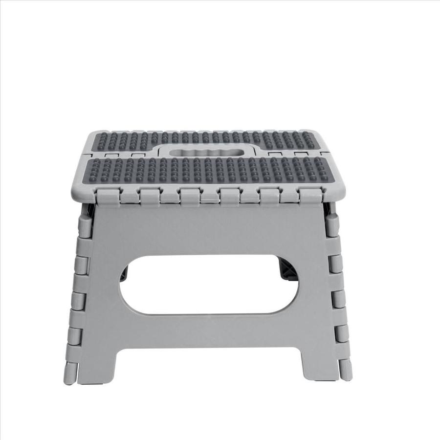 Simplify 1 Step 200 Lb Capacity Gray Plastic Foldable Step Stool In The   5000231329 