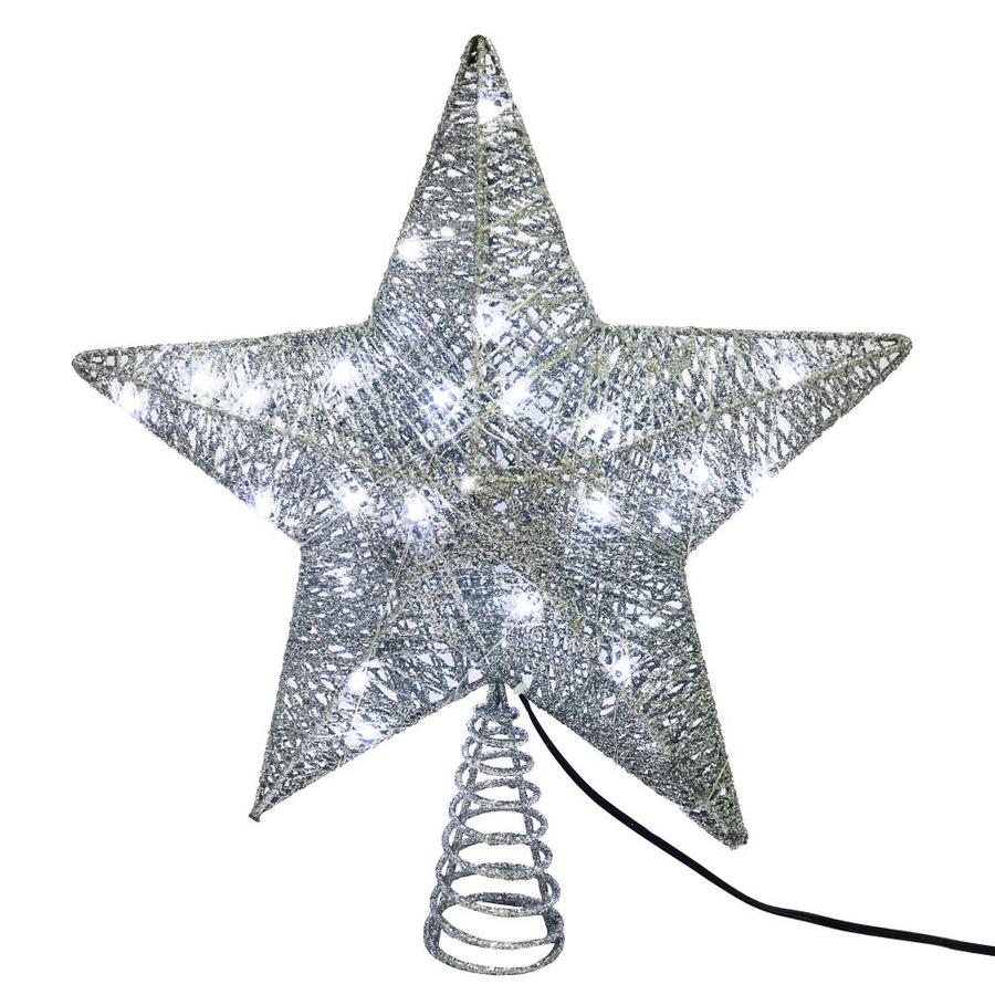 Kurt S. Adler 10-in Star Silver Christmas Tree Topper in the Christmas ...