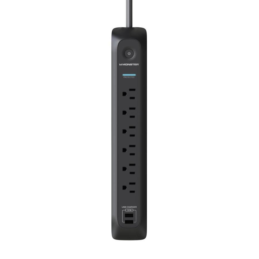 Monster Monster Power, 6Outlet Surge Protector, Fireproof MOVs
