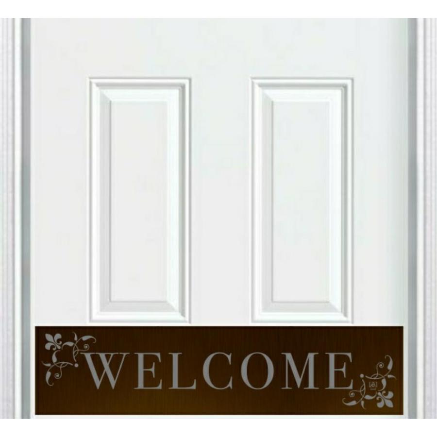 Deck the Door Decor Designer Engraved Door Kick Plate for Exterior Wood