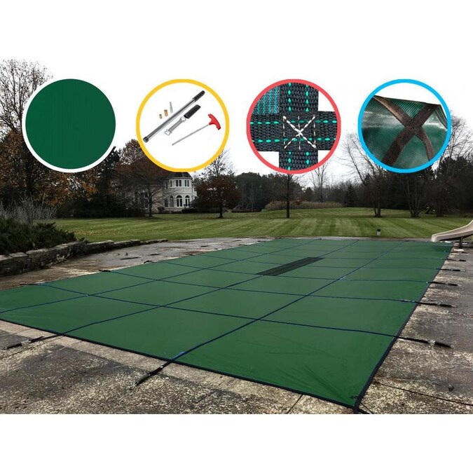 WaterWarden WaterWarden Green Pool Safety Cover 18X40 in the Pool Covers department at