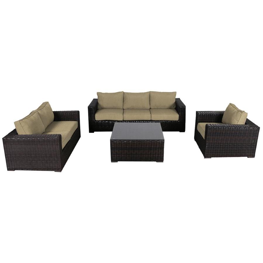 Teva Furniture Santa Monica Outdoor Patio Deep Seating Chairs With Sunbrella Cushions Milano Char In The Patio Conversation Sets Department At Lowes Com